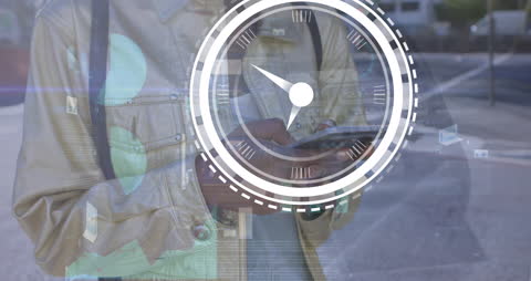 Digital Time Management Concept with Technology Overlay