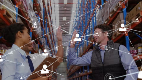 Warehouse Team Utilizing Advanced Digital Communication