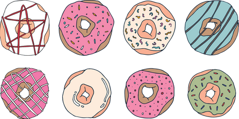 Colorful Donuts Illustration on Transparent Background - Download Free Stock Videos Pikwizard.com