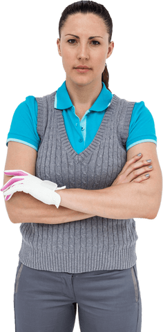 Transparent Portrait Confident Golf Player Equipped Tee Pack