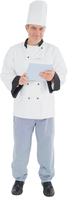 Transparent Chef Standing Holding Document with Focused Expression - Download Free Stock Videos Pikwizard.com