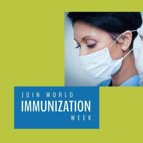 World Immunization Week Awareness with Female Doctor Wearing Mask - Download Free Stock Templates Pikwizard.com