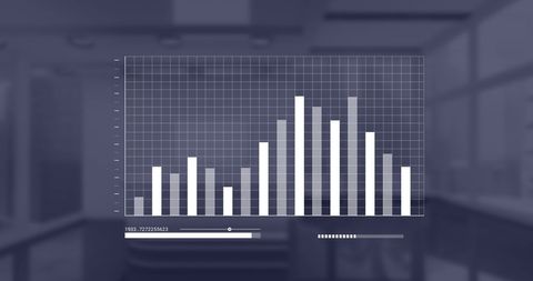 Digital Bar Chart Interface on Transparent Office Background - Download Free Stock Images Pikwizard.com