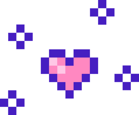 transparent 8-bit pixel art heart icon with purple sparkles - Download Free Stock Videos Pikwizard.com