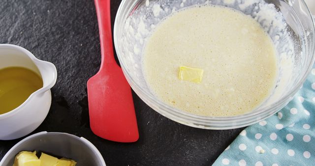Preparing Cake Batter with Baking Ingredients in Kitchen - Download Free Stock Images Pikwizard.com