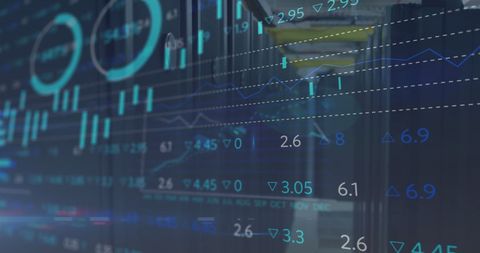 High-Tech Data Analytics with Overlaid Virtual Charts - Download Free Stock Images Pikwizard.com