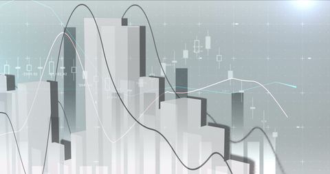 Abstract Graph with Bar Chart Elements and Interconnected Lines - Download Free Stock Images Pikwizard.com