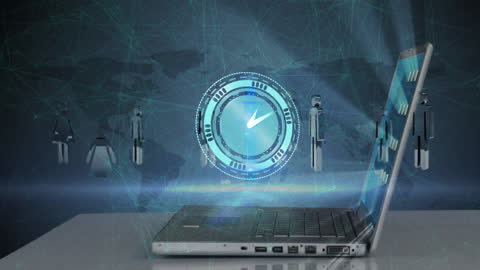 Futuristic Technology with Connectivity Animation on Laptop