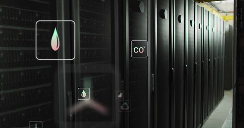 Sustainable Data Center with Eco-Friendly Icons - Download Free Stock Images Pikwizard.com
