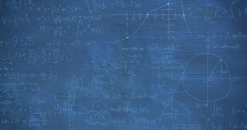 Mathematical Equations on Blue Chalkboard - Download Free Stock Images Pikwizard.com