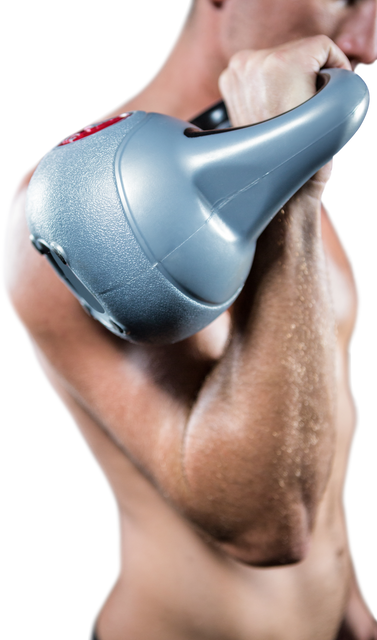 Shirtless Athlete Working Out with Kettlebell Isolated on Transparent Background - Download Free Stock Videos Pikwizard.com