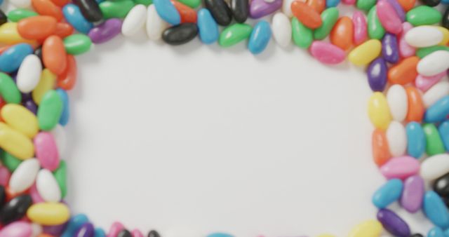 Colorful Jelly Beans Forming a Frame on White Background - Download Free Stock Images Pikwizard.com