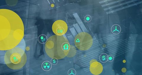 Digital Business Concept with Data and Trends Overlay - Download Free Stock Images Pikwizard.com