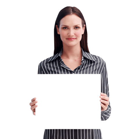 transparent smile woman holding blank sign for overlay design - Download Free Stock Videos Pikwizard.com