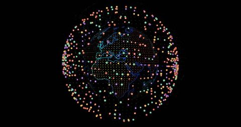 Digital Network Connections Over Spinning Globe Visualization - Download Free Stock Images Pikwizard.com