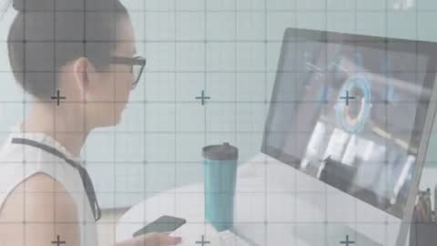 Analyst Monitoring Data Charts in Minimalistic Workspace