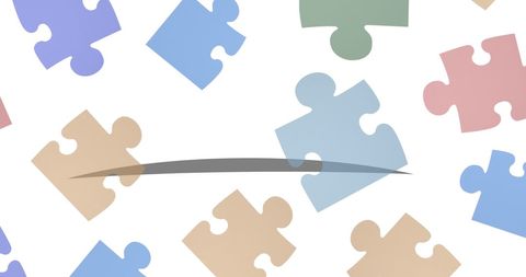 Pastel Puzzle Pieces Floating Over White Background - Download Free Stock Images Pikwizard.com