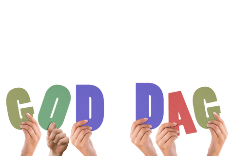 Hands Holding 'God Dag' Text with Transparent Background - Download Free Stock Videos Pikwizard.com