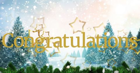 Festive Congratulations with Snowy Winter Wonderland Background - Download Free Stock Images Pikwizard.com