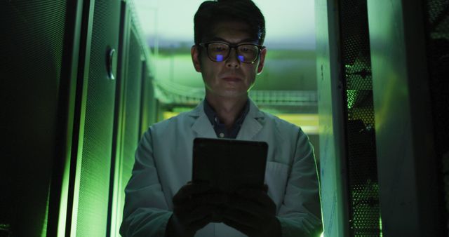 Scientist in laboratory using tablet in high-tech facility - Download Free Stock Photos Pikwizard.com
