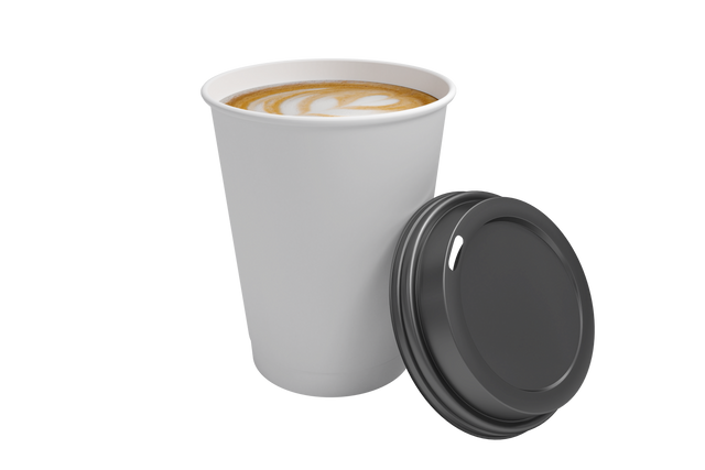 Transparent coffee cup with latte and lid isolated on white background - Download Free Stock Videos Pikwizard.com