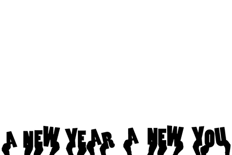 Silhouette hands holding new year new you text transparent