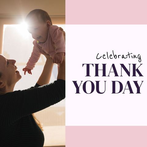 Mother Joyfully Celebrating Thank You Day with Baby