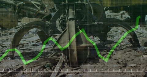 Abstract Finance Trends Over Industrial Machinery - Download Free Stock Images Pikwizard.com