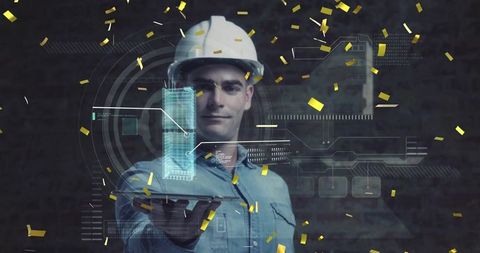 Futuristic 3D Modeling by Engineer in Digital Interface