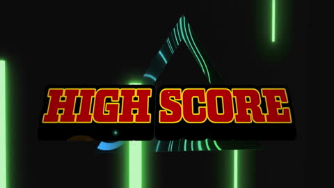 High Score with Neon Geometric Background Design