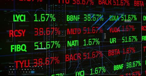 dynamic stock market display with financial data and charts - Download Free Stock Images Pikwizard.com