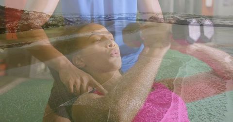 Gym Workout with Inspiring Ocean Wave Overlay