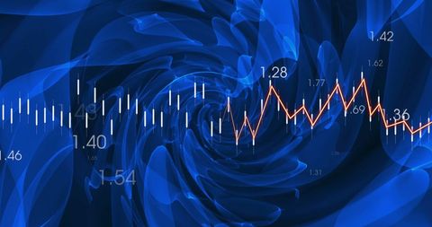 Abstract Blue Data Visualization with Line Graph and Digital Interface Elements - Download Free Stock Images Pikwizard.com