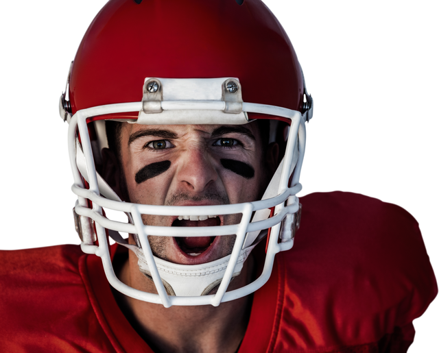 Transparent Close-Up Rugby Player Screaming in Helmet - Download Free Stock Videos Pikwizard.com