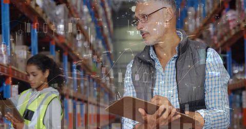 Warehouse Workers Using Digital Tablet for Inventory - Download Free Stock Images Pikwizard.com