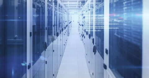Advanced Data Center with Network Infrastructure and Digital Flow - Download Free Stock Images Pikwizard.com