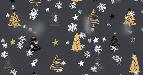Festive Christmas Winter Holiday Background with Snowflakes and Trees - Download Free Stock Images Pikwizard.com