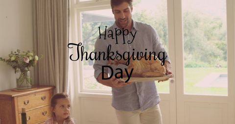 Happy Thanksgiving Dining and Celebration Scene