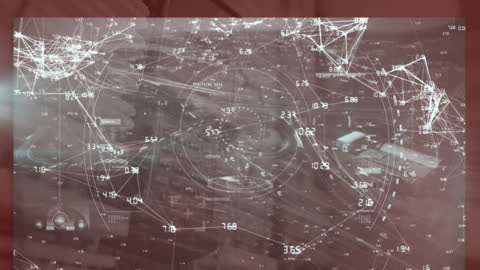 High-Tech Digital Data Processing Animation on Interactive Screen