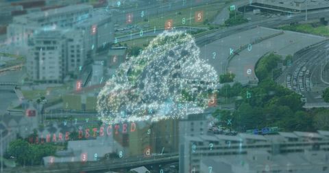 Digital cloud integrating with urban infrastructure
