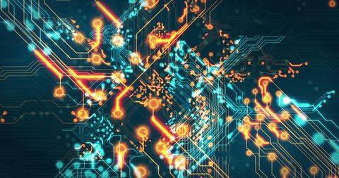 Abstract High-Tech Circuit with Blurred Highlights - Download Free Stock Images Pikwizard.com