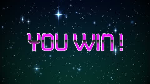 You Win Celebratory Animated Text with Stars Effect