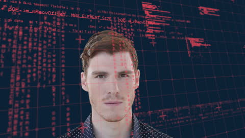 Businessman Analyzing Digital Data on Screen