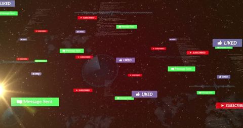 Futuristic Social Media Notifications in Digital Network Space