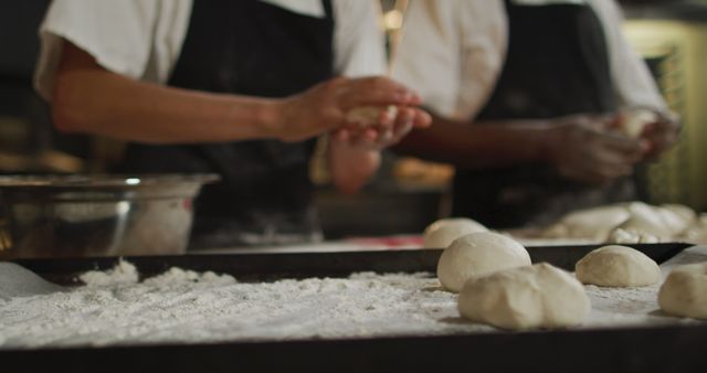 Professional Bakers Preparing Dough in Bakery - Download Free Stock Images Pikwizard.com