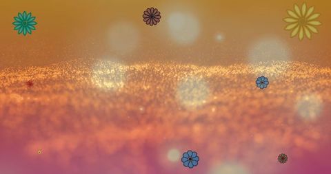 Whimsical Floral on Shimmering Gradient Background