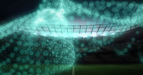futuristic glowing particles over floodlit sports stadium - Download Free Stock Images Pikwizard.com