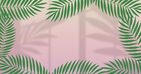 Tropical Leaves with Pink Pastel Background for Natural Beauty
