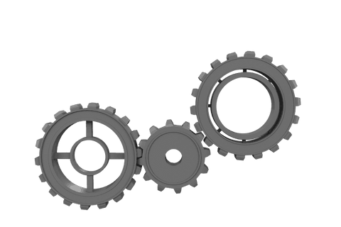 three interlocking grey cogs on transparent background - Download Free Stock Videos Pikwizard.com