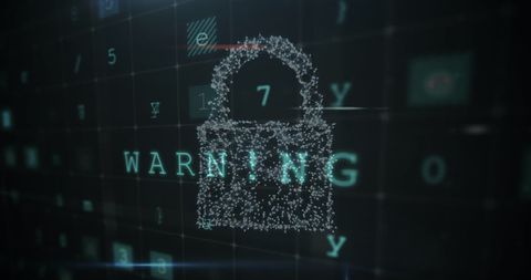 Digital Lock Icon with Warning Text and Cybersecurity Threat Concept - Download Free Stock Images Pikwizard.com